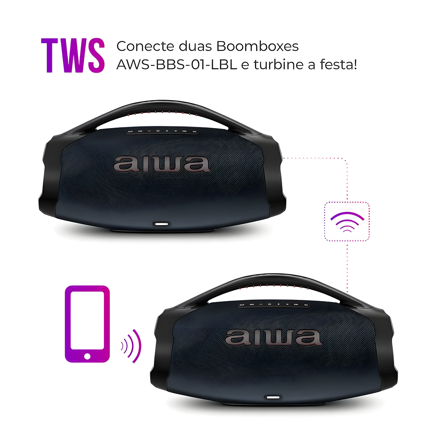 Caixa De Som Boombox Plus Aiwa Bbs-01-lbl 200w Bluetooth Caixa De Som Boombox Plus Aiwa Bbs-01-lbl 200w Bluetooth